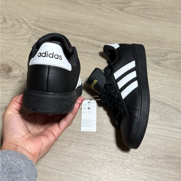 Adidas Black Sneakers with White Stripes main image 4